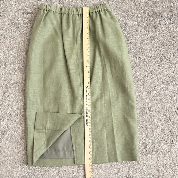 Vintage Brownstone Studio Sage Linen Skirt – Size 10 With 2 Sides Pockets - Picture 6 of 6
